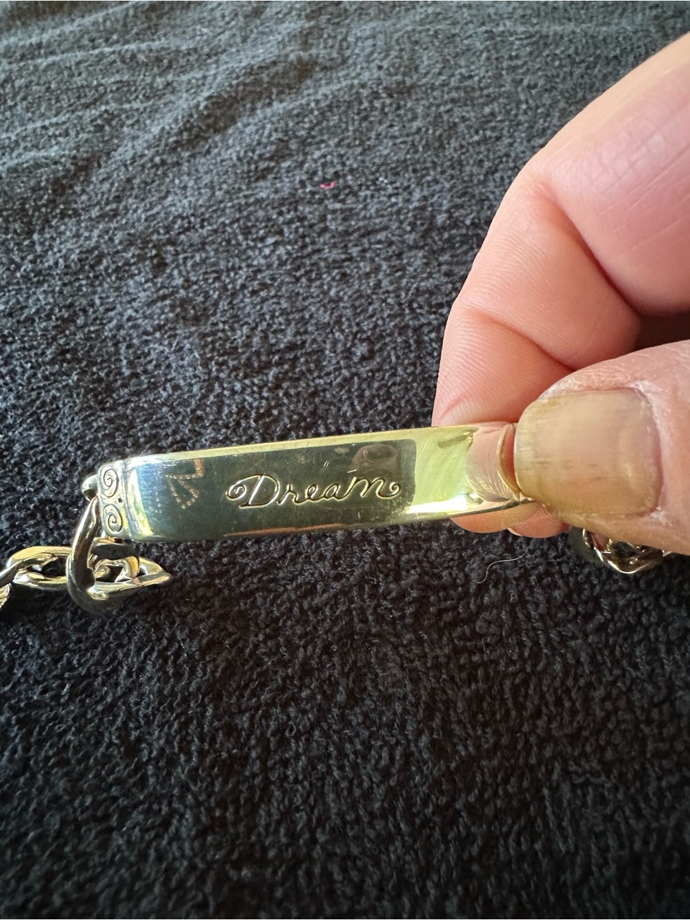 Brighton ‘Dream' Engraved Silver Tone Bracelet Bar - Picture 2 of 4